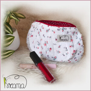 Kosmetiktasche-RV-Kreana-weiß-rot-mit-Blümchen-Produktbild