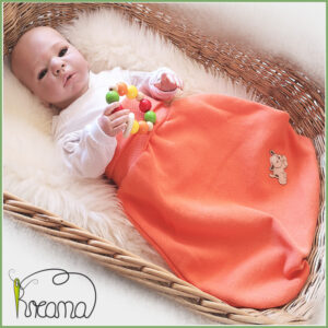 Strampelsack-Kreana-Sweat-orange-Hündchen