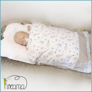 Steckkisse-Babyschlafsack-Winter-Wintersteckkissen-Größe-1-von-0-6-Monate-Eule-klein-Sterne-natur