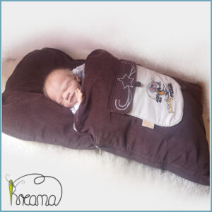 Steckkissen-Wintersteckkissen-Babyschlafsack-Cord-braun-Maus