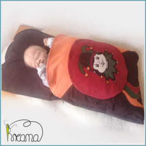 Steckkissen-Wintersteckkissen-Babyschlafsack-Cord-braun-Narr