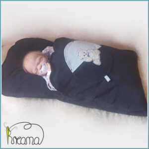 Steckkissen-Wintersteckkissen-Babyschlafsack-Cord-dunkelblau-Teddy