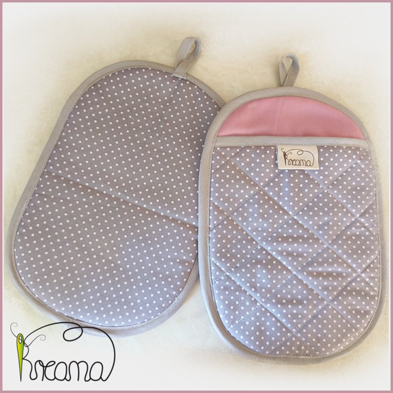 Topfhandschuhe-Topflappen-Ofenhandschuh-Kreana-Material-Baumwollgewebe-Volumenvlies-Punkte-grau-uni-altrosa-weiß Topfhandschuhe-Topflappen-Ofenhandschuh-Kreana-Material-Baumwollgewebe-Volumenvlies-Punkte-grau-uni-altrosa-weiß